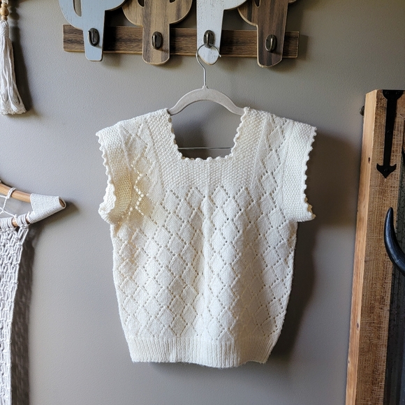 Handmade | Diamond Crochet Knitted Sweater Top - Picture 4 of 5